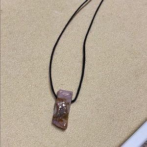 Pink Opal on Black Cord